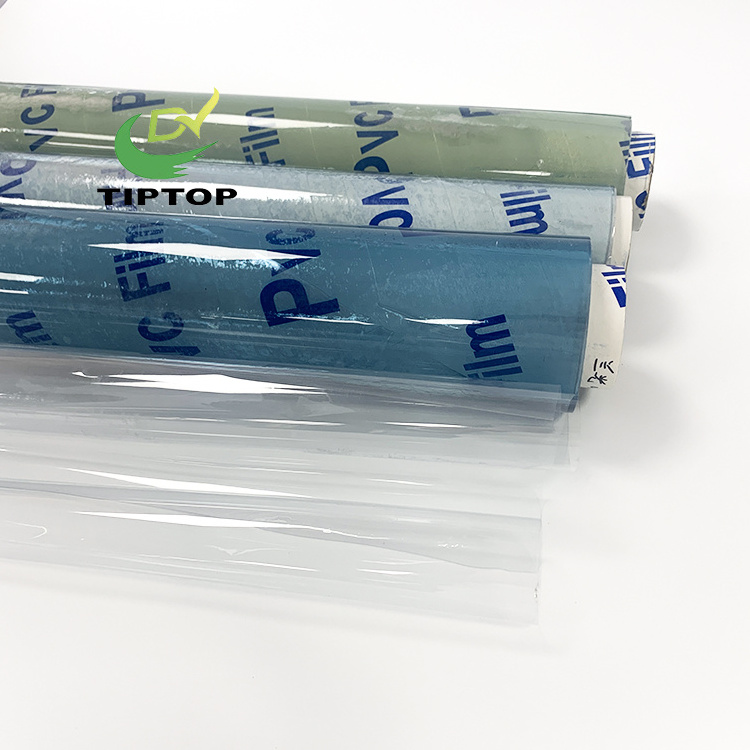 Tiptop 0.05-0.5mm soft super clear transparent PVC film roll for Curtain and Table cover and Table cloth