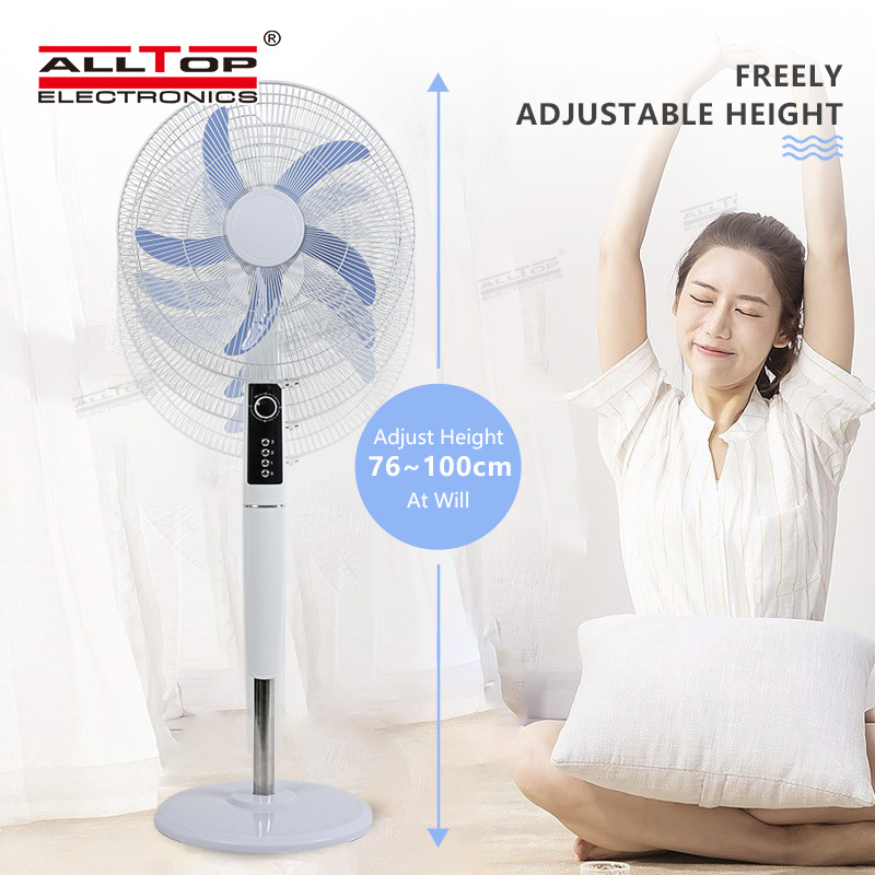 ALLTOP Rechargeable Solar Panel Home Solar Power Fan AC/DC Charging 18Inch Solar Stand Fan