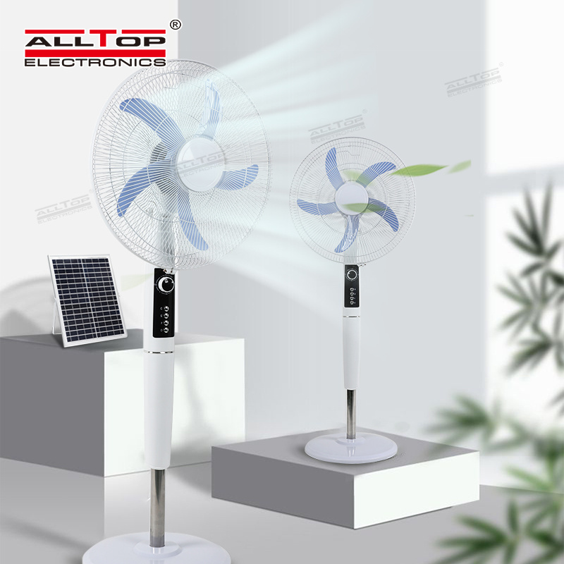 ALLTOP Rechargeable Solar Panel Home Solar Power Fan AC/DC Charging 18Inch Solar Stand Fan