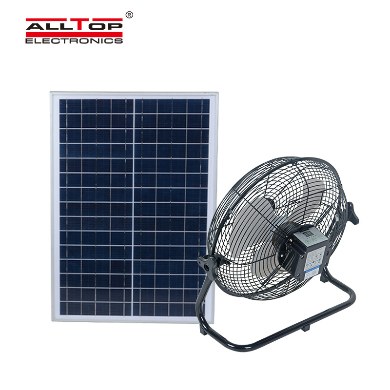 ALLTOP Energy saving portable 10 inch 24w solar panel indoor outdoor solar powered fan solar fan