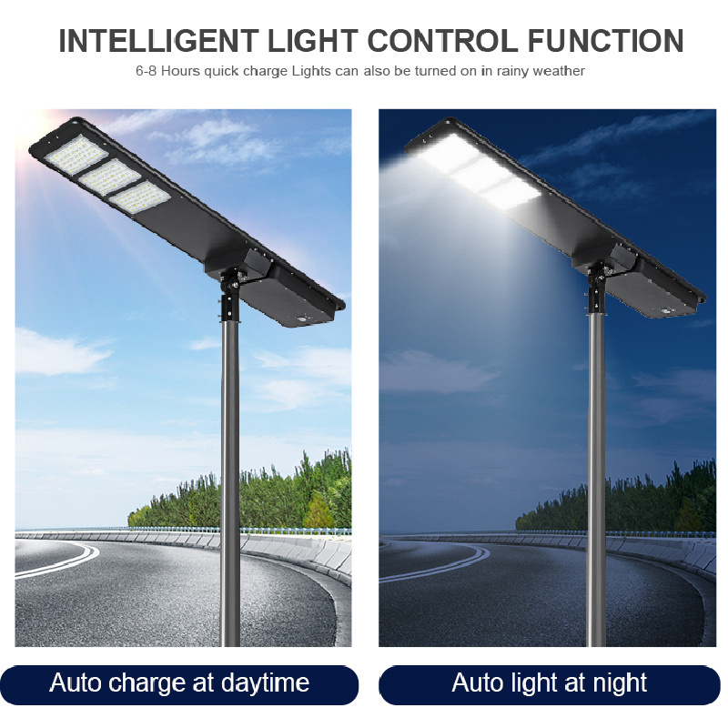 Good Quality Aluminum Motion Sensor Outdoor 200W 300W 400W All In One Led Solar Street Light