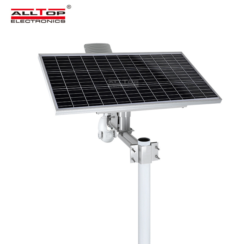 ALLTOP Newest design remote wireless control led lamparas solar street light with 4g wifi cctv camera