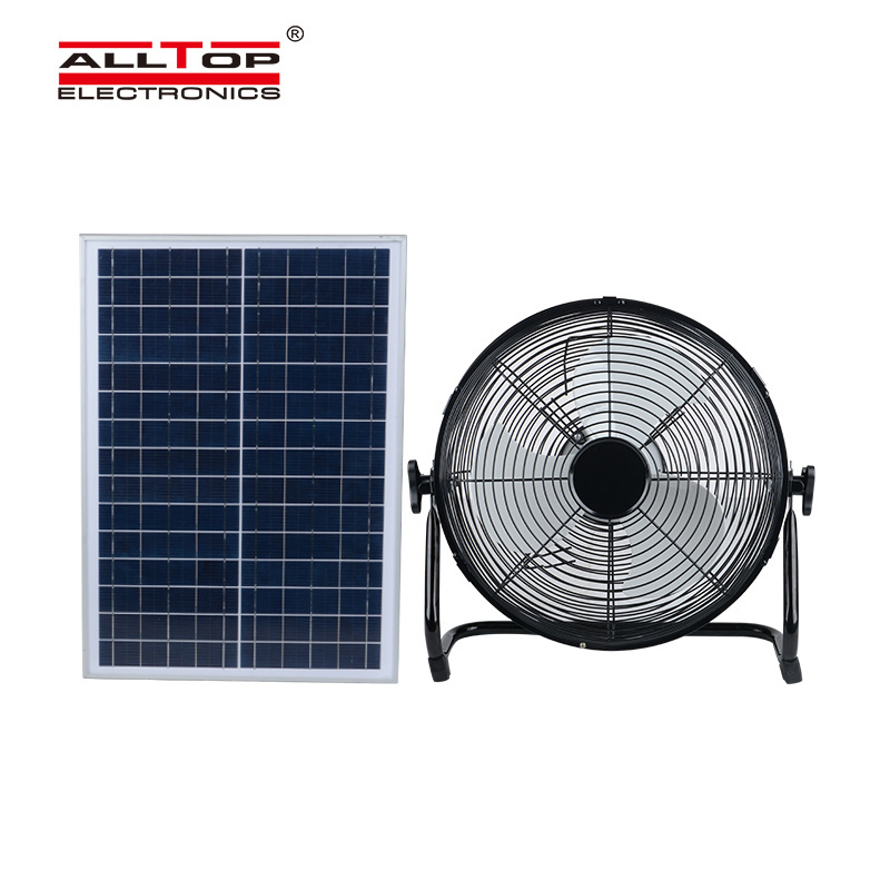 ALLTOP Energy saving portable 10 inch 24w solar panel indoor outdoor solar powered fan solar fan