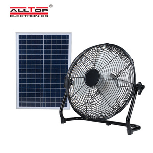 ALLTOP Energy saving portable 10 inch 24w solar panel indoor outdoor solar powered fan solar fan