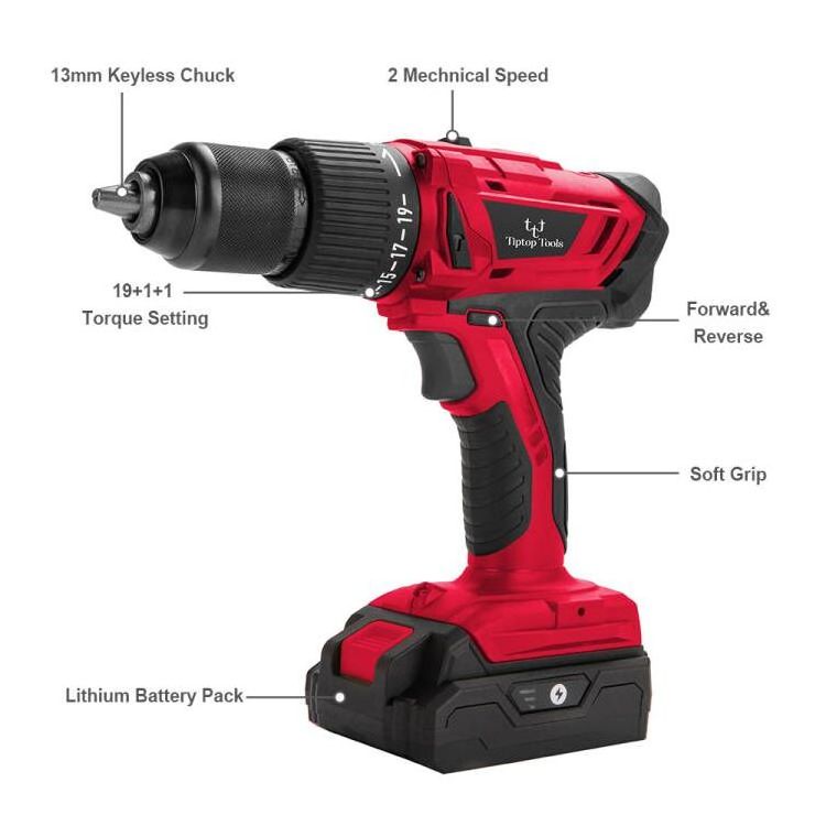 Hot Sale Cordless Screwdriver 30Nm Power Craft Cordless Impact Drill 18v Handheld Li-ion Battery Hand Drill Power Tool Set 20v