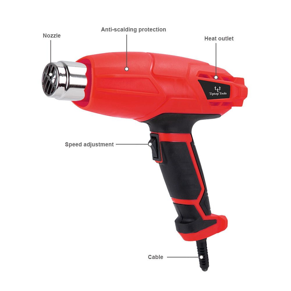 Powerful 2000W Hot Air Gun Dual Temperature Multifunctional Corded Electric Heat Gun 230V