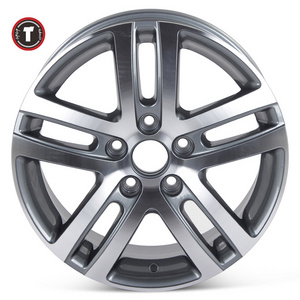 TipTop XX165 16 inch OEM Alloy Wheel CB57.1 50mm Offset 5x112 16x6.5J Rim with Grey Machine Face Fit for Polo Bora