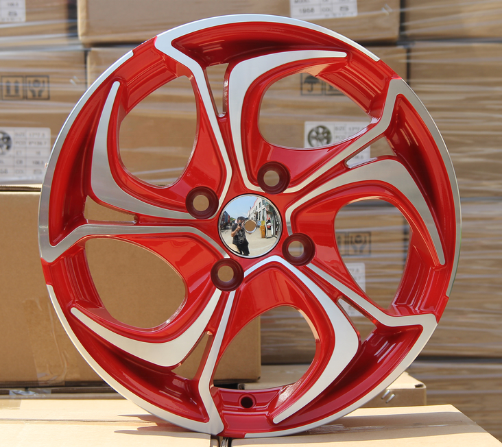 14 15 16 inch alloy wheel with pcd 100-114.3 tuning wheels blue machine face 2023 hot sale design