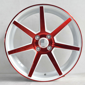 red silver 5 spokes rines with concave alloy wheels 17 inch PCD 5x1143 rims fit for racing car wheels