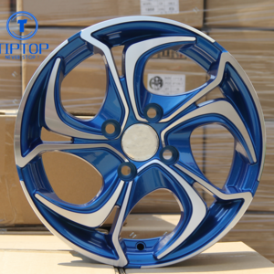 14 15 16 inch alloy wheel with pcd 100-114.3 tuning wheels blue machine face 2023 hot sale design