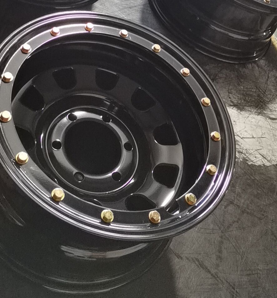 Steel wheels 16x8.0 inch with PCD 4x100 can make 15x8.0 16x8.0 17x8.0 with beadlock fit for offroad 4x4