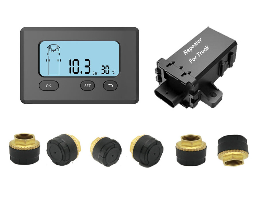 11.8mm Tpms For mining Truck With 6 tires 200psi External  Sensor Wireless Tire Pressure Monitoring System