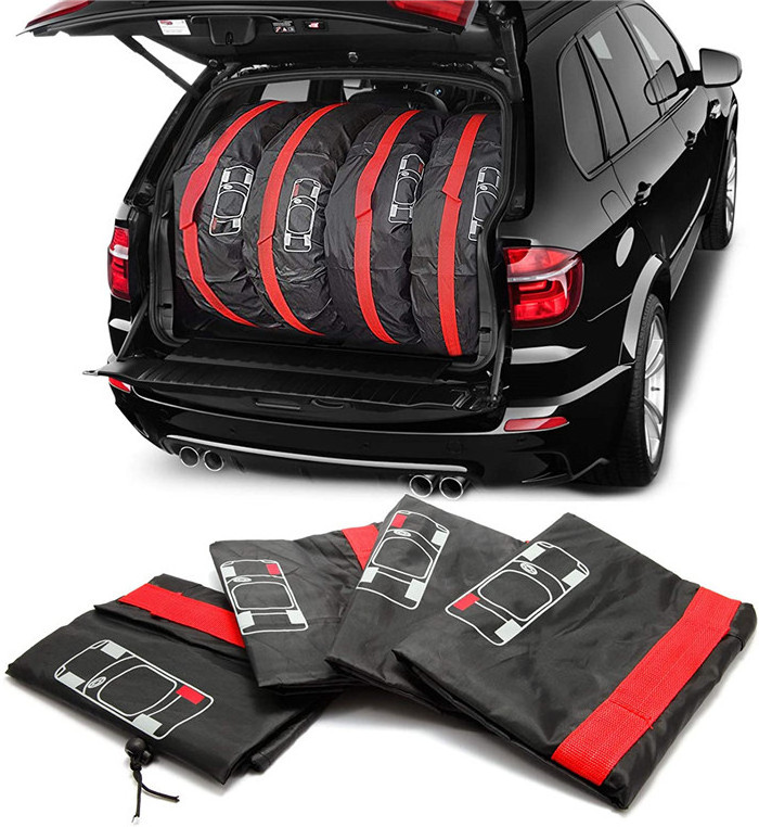 Tiroflx 4pcs Set Universal Car Tire Cover Spare Tyre Wheel Cover Protection Carry Bag With Handle For Car Truck 13