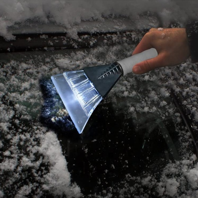 Tiroflx Best Electric Car Ice Scraper with Led Light Car Snow Shovel