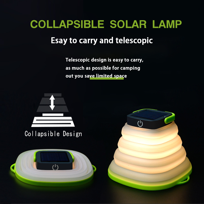 Tiroflx Portable Collapsible Waterproof LED Hanging Solar Camping Lights for Outdoor Fishing Emergency Hiking Survival Lantern