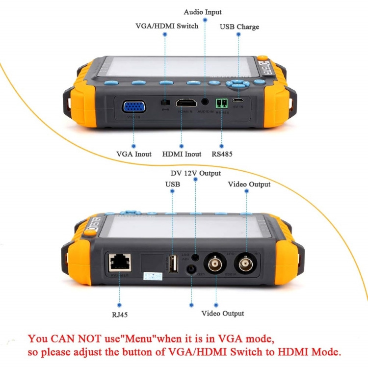 5 inch Video Surveillance Camera Portable Mini Monitor 8MP AHD CVI TVI CVBS Camera Coaxial Analog CCTV Video Test Monitors