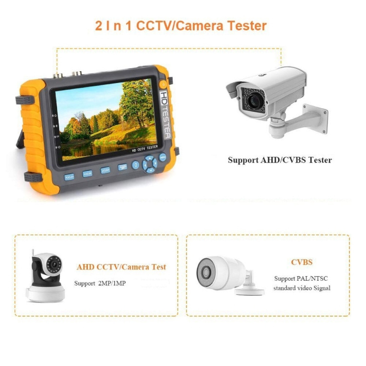 5 inch Video Surveillance Camera Portable Mini Monitor 8MP AHD CVI TVI CVBS Camera Coaxial Analog CCTV Video Test Monitors