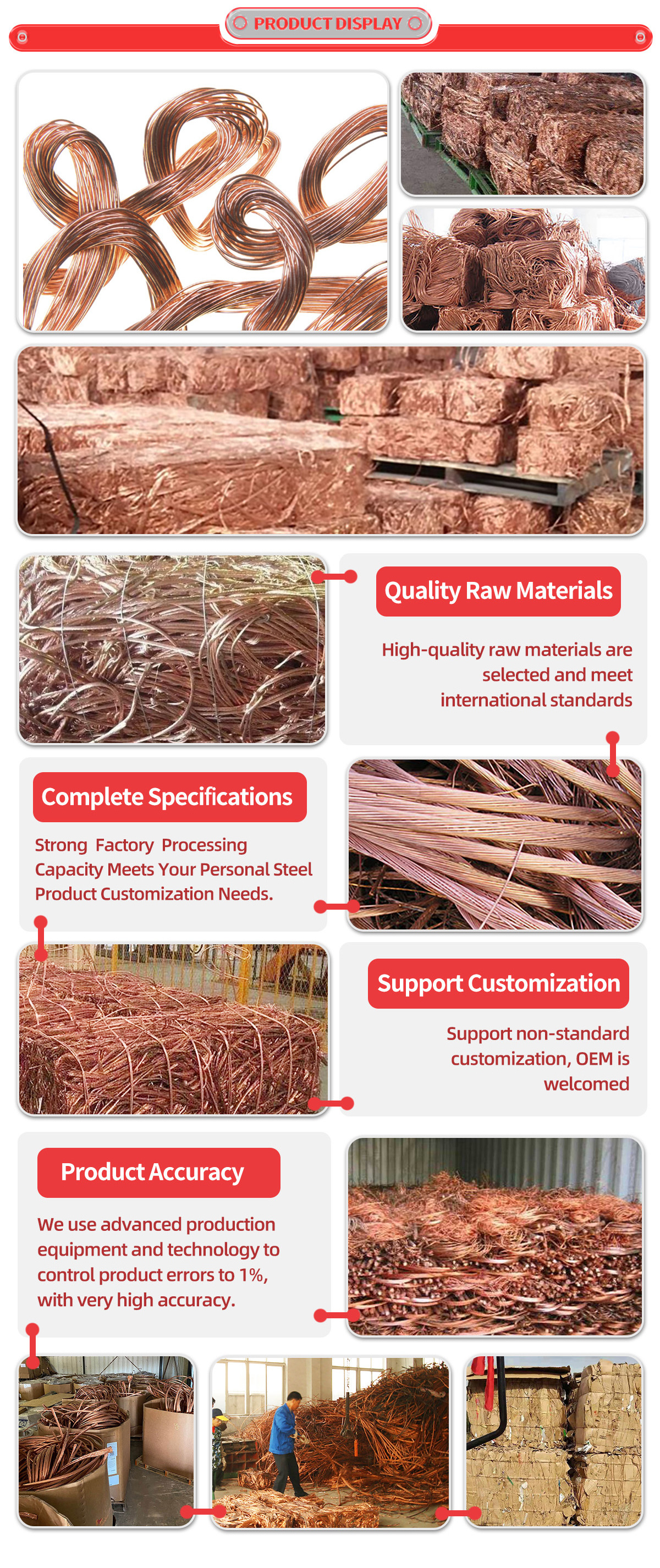 Waste 99.99% Copper Wire Secondary Metal Copper Scrap Wire In Stock