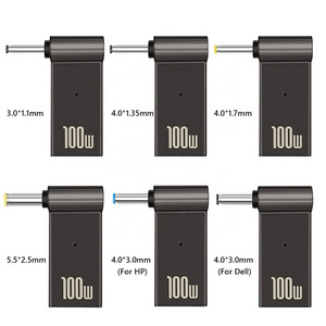 TISHRIC Laptop Power Charger Supply Connector Adapter PD 100W 5A USB Type-C Female to DC Male For HP/Lenovo/DELL