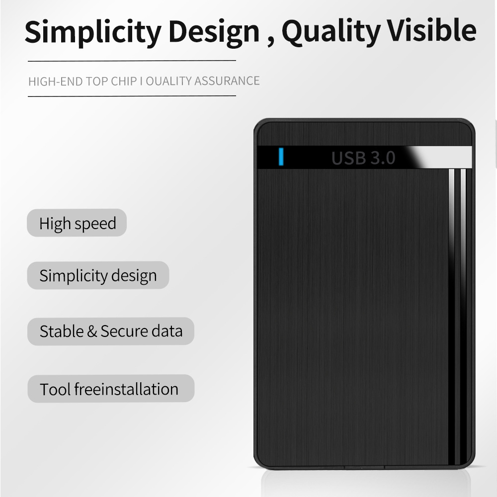 TISHRIC  SATA to USB3.0 HDD Enclosure 2.5 inch Hard Drive Case Support 6Gbps Mobile External HDD Case for PC Laptop HDD Case