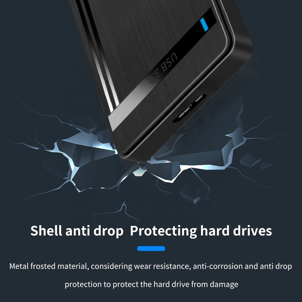 TISHRIC HDD Case SATA to USB3.0 HDD Enclosure 2.5 inch Hard Drive Case Support 6Gbps Mobile External HDD Case for PC Laptop