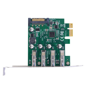 TISHRIC PCI-E 1X 4X 16X Controller Add One Cards 5Gbps PCIE 1X To USB3.2 Expansion Card PCI-E 4 Ports USB3.2 Adapter Multiplier