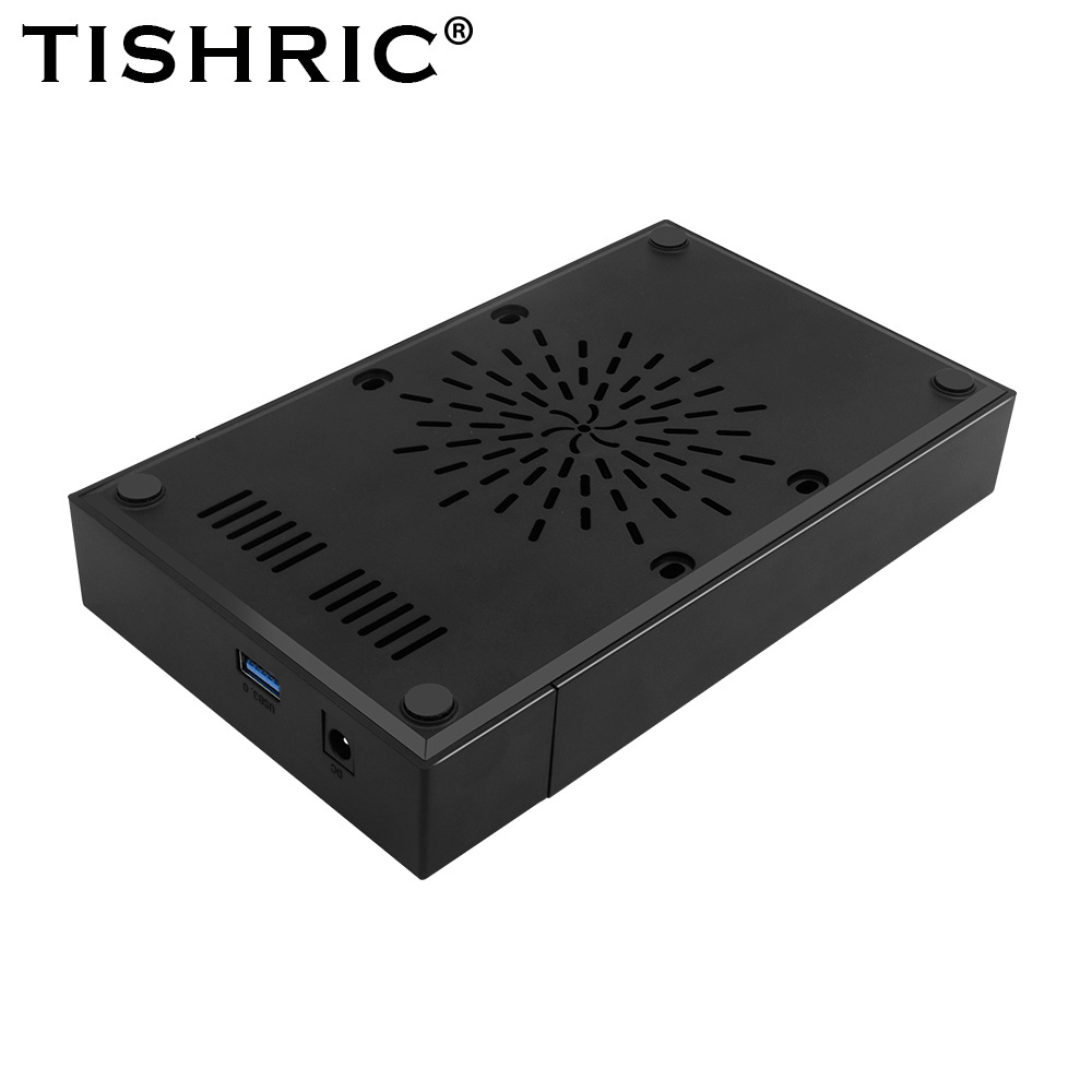 TISHRIC HDD Case 3.5  SATA to USB 3.0 Adapter External Hard Drive Disk Enclosure for 3.5 SSD Disk 450Mb/s 18TB HDD Box Case