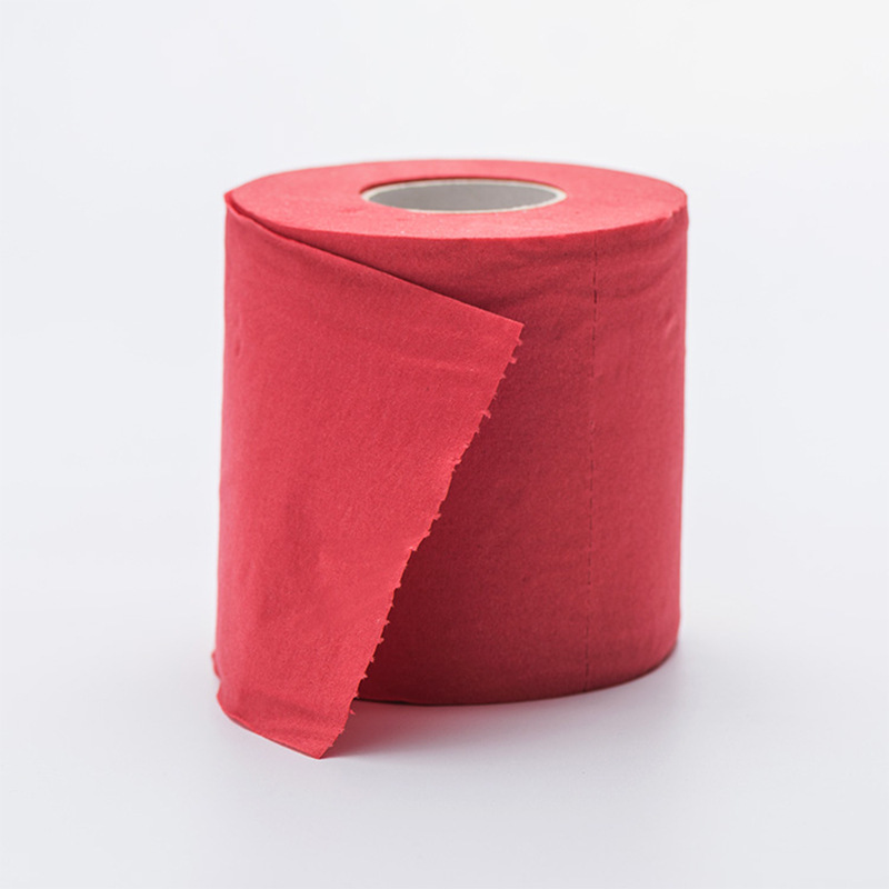 Oem wholesale eco friendly cheap 1/2/3 ply bathroom embossed roll toilet tissue printed tissue color red blue black toilet paper