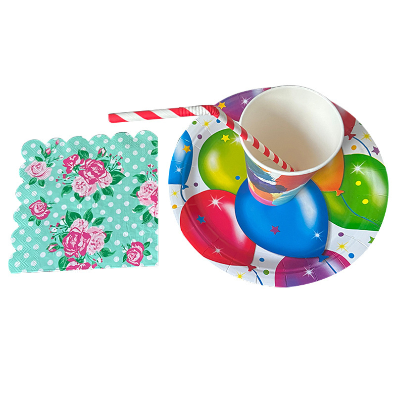 custom birthday paper plates party supplies disposable dinnerware set printed paper party plates cups paper napkins