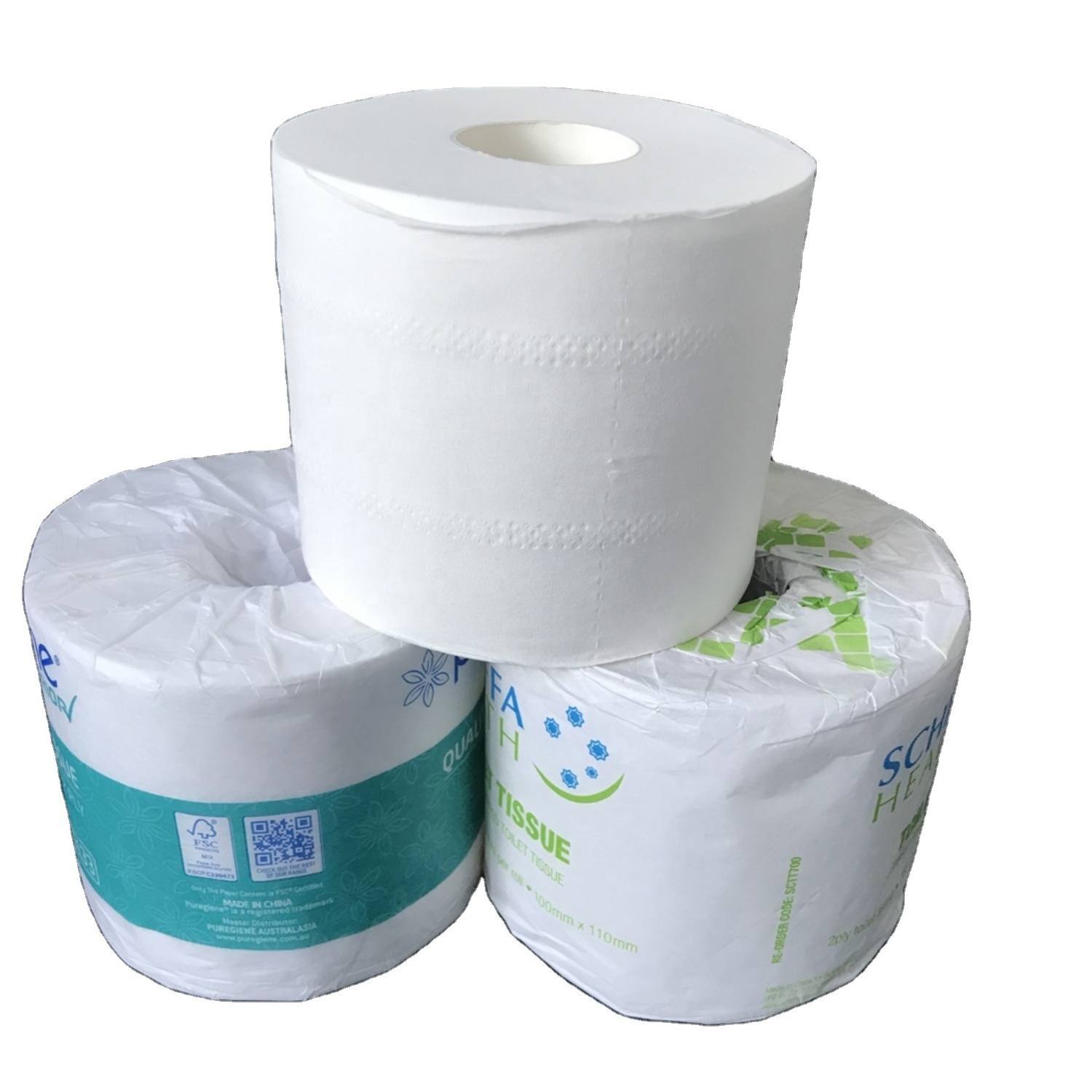 Manufacturer OEM Biodegradable Custom Logo Printed High Quality Ultra Soft  Virgin Pulp Embossing Toilet Tissue Paper