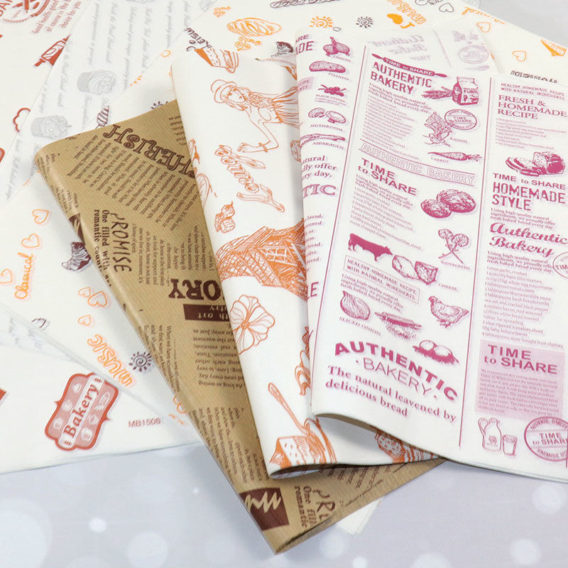 Food grade non stick heat resistant water proof oil proof parchment paper disposable printed paper liner greaseproof paper