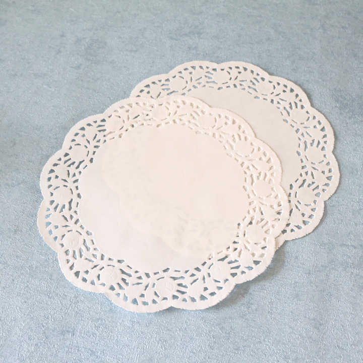 Disposable Greastproof Mini White Round Placemats Lace Paper cake Coffee Cup Doilies Plate Doilies