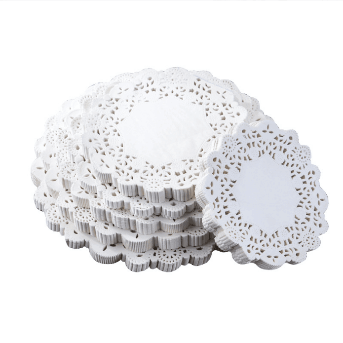 Disposable Greastproof Mini White Round Placemats Lace Paper cake Coffee Cup Doilies Plate Doilies