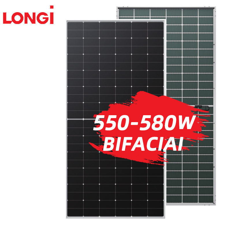 Monocrystalline 9BB 10BB Solar PV Panel 580W Longi 550 560 570 580 Watt Solar Panel For Hybrid Solar System Installation