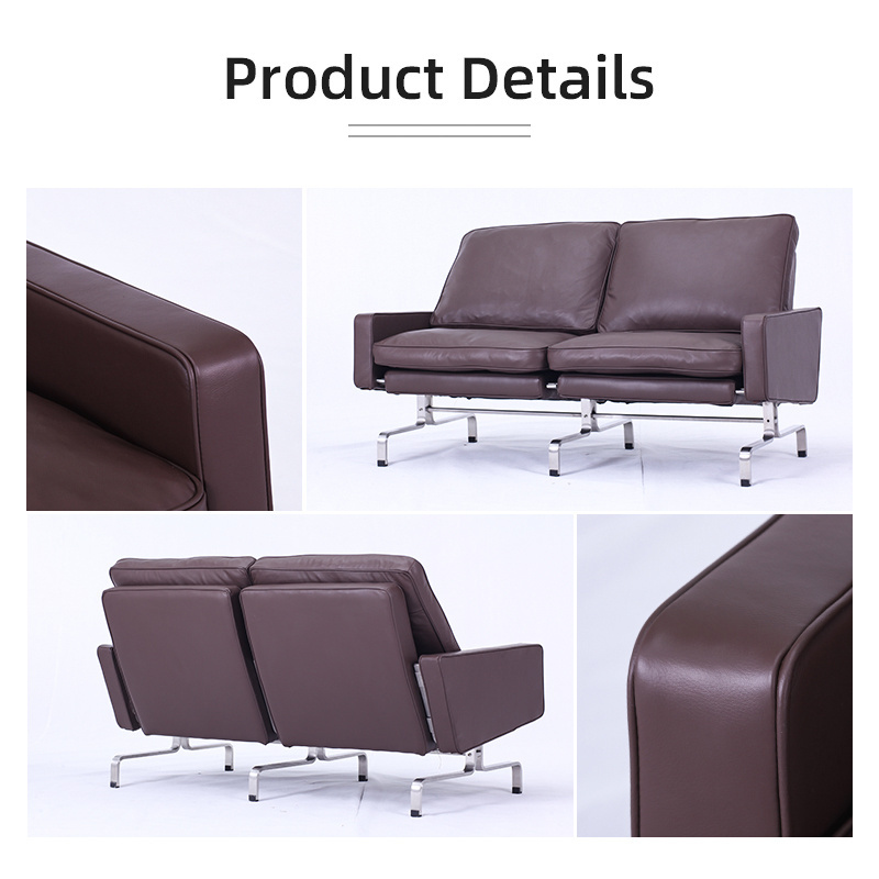 Contemporary sectional modular sofa sets 2 seater office furniture cushion PU leather office sofas