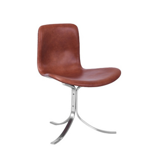 Modern simple design office lounge chairs leather restaurant PK9 chairs armless leisure dining chairs