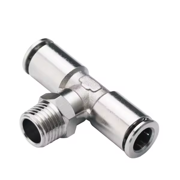 High Quality T Type copper press fittings Pneumatic Metal Fittings Brass 3 Way Copper Elbow Fitting