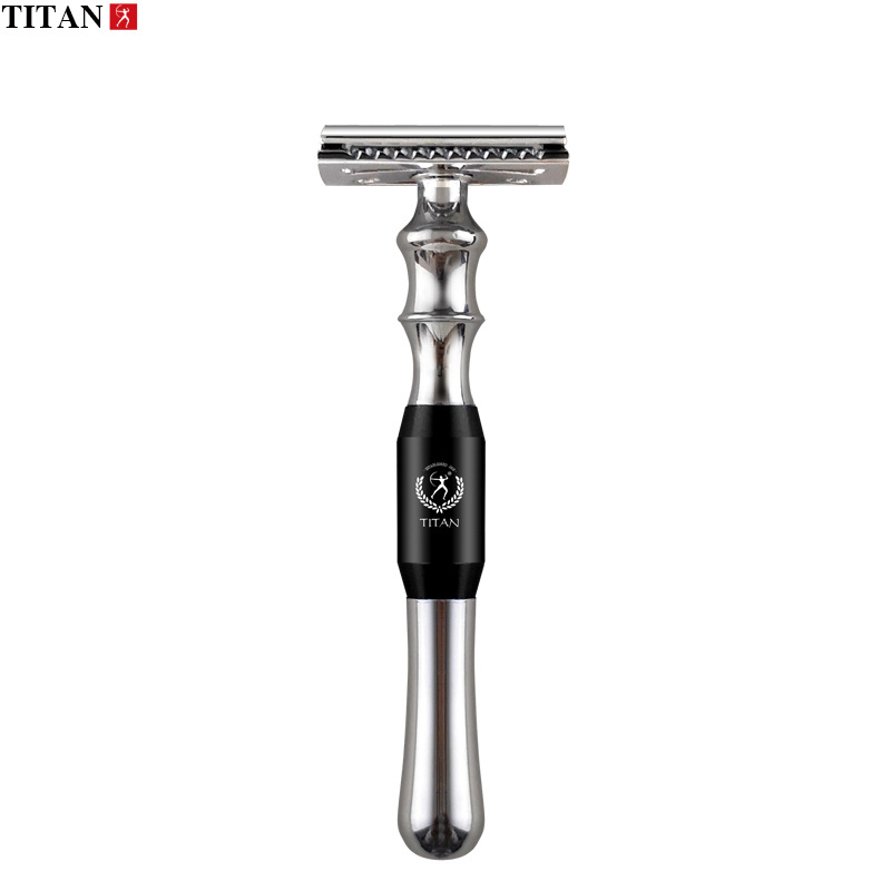 Titan shaving set ,metal handle double edge safety razor with brush shaving kit shaving mens razor