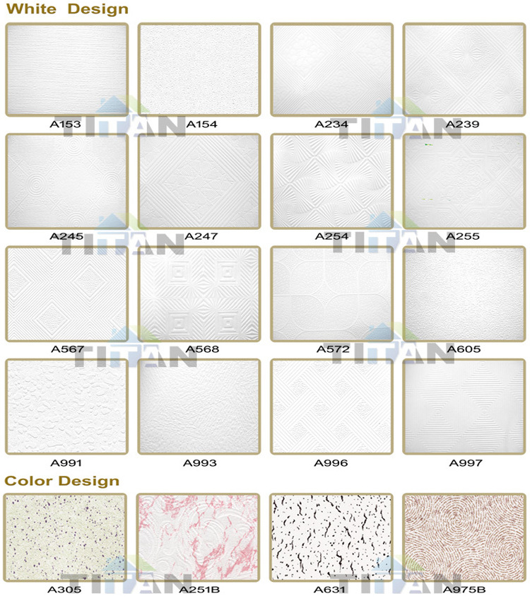 Ghana PVC Gypsum Ceiling With Foil Back Gypsum Ceiling Tiles PVC Gypsum Ceiling Tiles