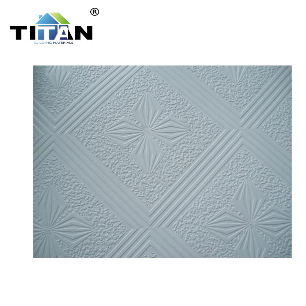 China Supplier Vinyl Coated 60x60 PVC Gypsum Ceiling Designs