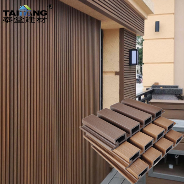 External Cladding Acoustic Plastic Composite Garden Cladding Exterior Waterproof Outdoor Fluted Wpc Wall Panel