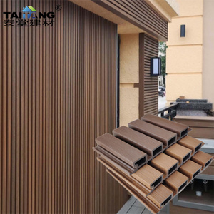 External Cladding Acoustic Plastic Composite Garden Cladding Exterior Waterproof Outdoor Fluted Wpc Wall Panel