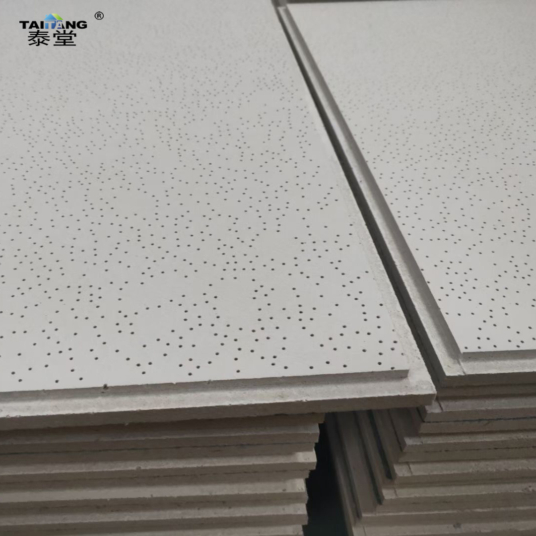 Azulejos De Techo De Fibra Mineral Plafond Suspendu Drop Acoustic Ceiling Tiles 2X4 White Rectangular