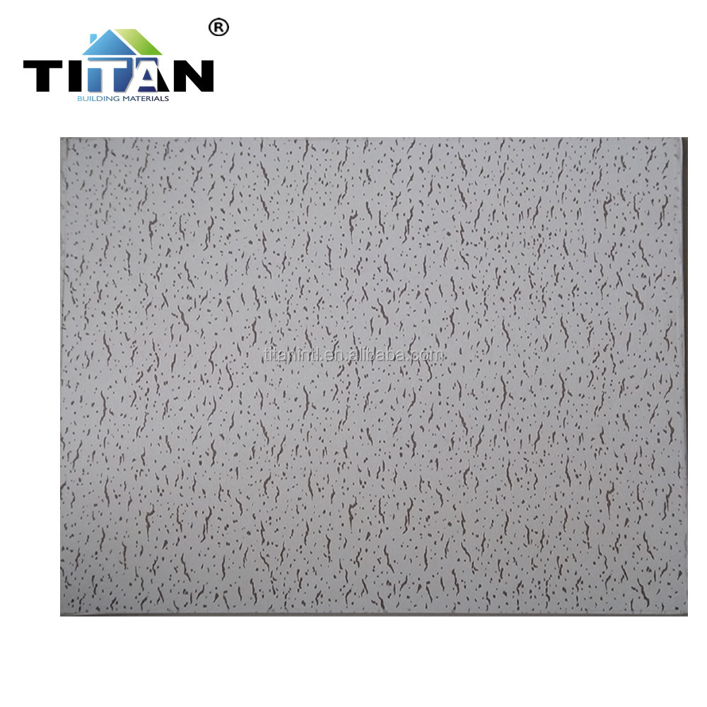 Vinyl Coated Gypsum Ceiling Aluminum Foil Dalles De Plafond Pvc Gypsum Ceiling Tile 595*595*9