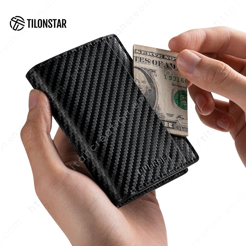 New Unique Leather Aluminum Card Case RFID Blocking Anti-Theft Wallet Credit Card Holder For Men