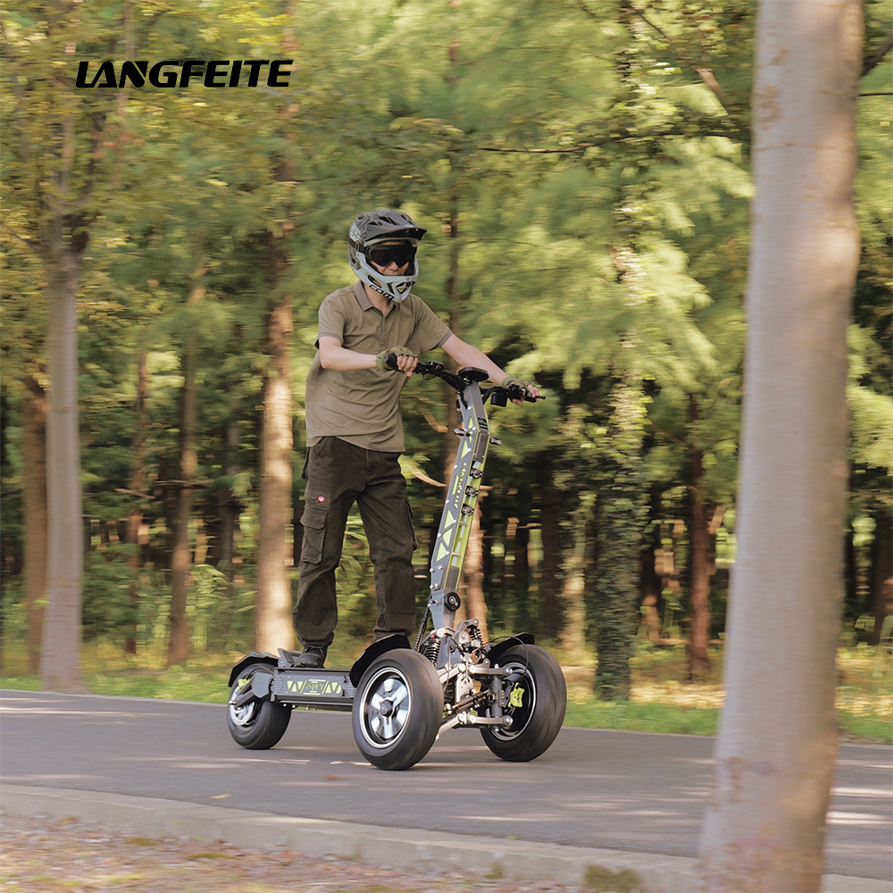 Langfeite New Arrival Adult Drift Kart Powerful 60V 40A Lithium Battery 3000W 80km/h Three Wheel Electric Scooter