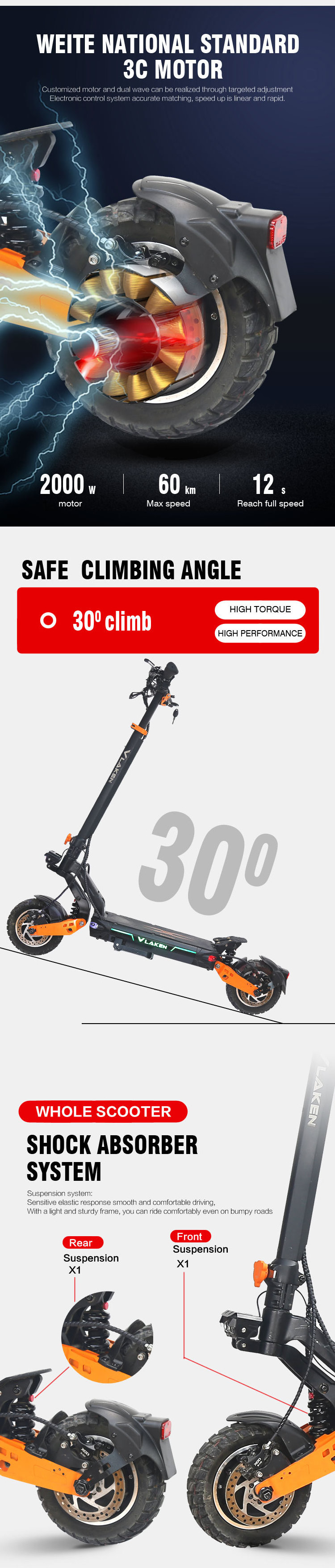 Low Price Electric Scooter Hydraulic Brake China Wholesale Wide Wheel Electric Scooter Wholesale Price Electric Scooters 2000w