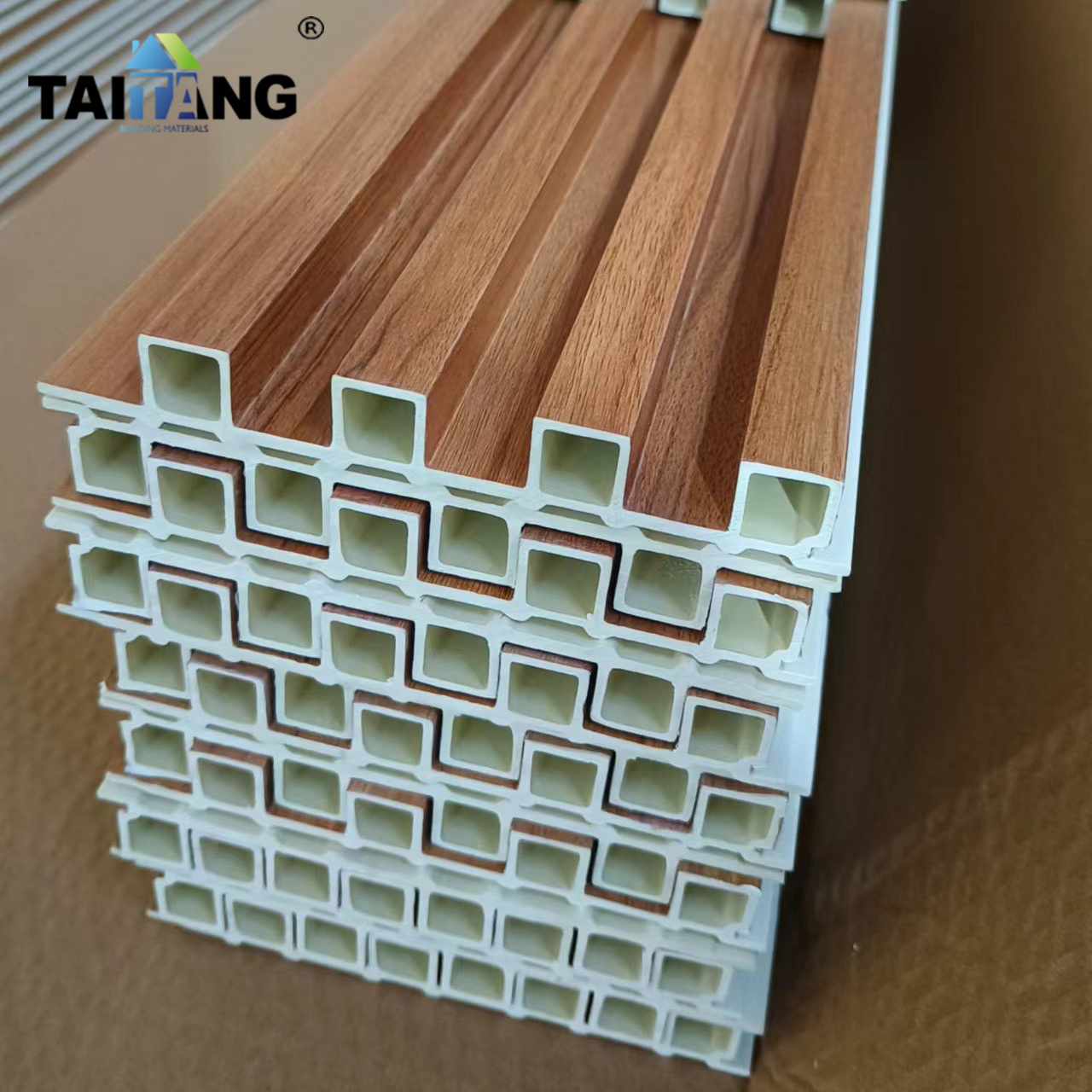 Customized Wpc Wall Panel Grille Panel Wpc Lambrin 16Cm Wall Panel Flat Series