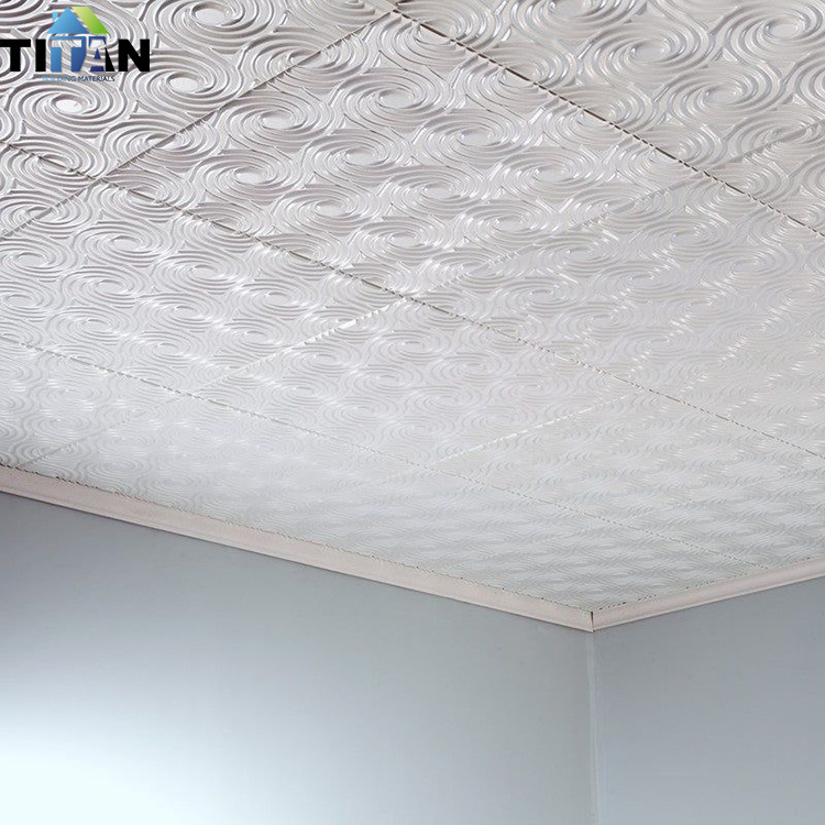 Decoration Ceiling Tiles 595*7Mm Fireproof Plafon Pvc Ceil Gypsum Platre Plafond Suspendu For Hospital