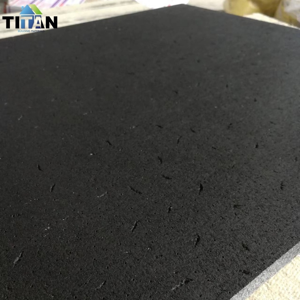 600 X 1200 Acoustic Mineral Fiber Drop Ceiling Insulated Black Ceiling Tiles